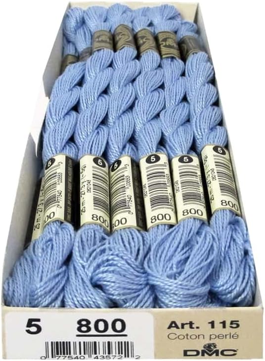 Dmc Pearl Cotton Skein Size 5 27.3yd-Pale Delft Blue