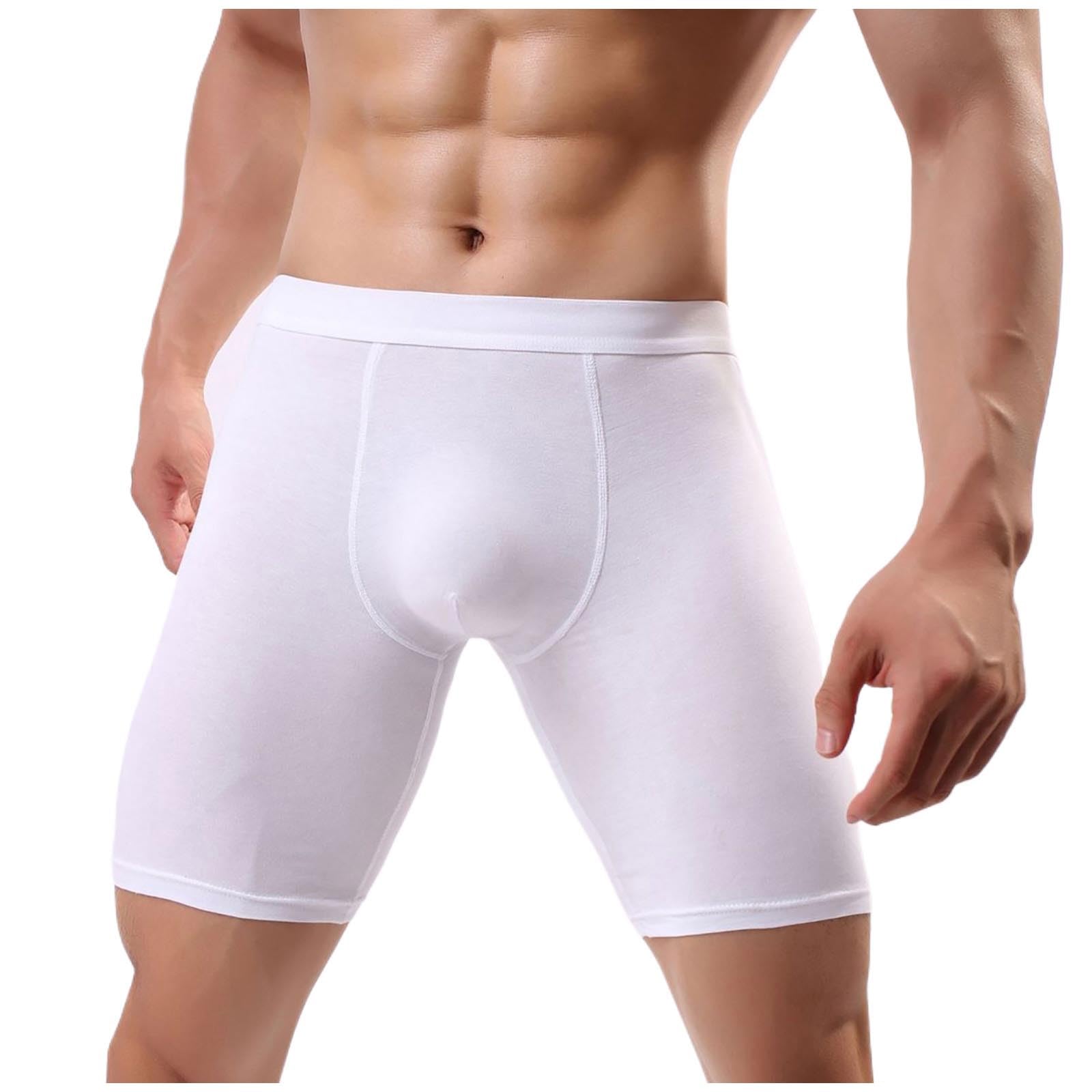 Cambkatl Mens Cotton Underwear Breathable Long Leg Boxer Briefs Sports Trunks
