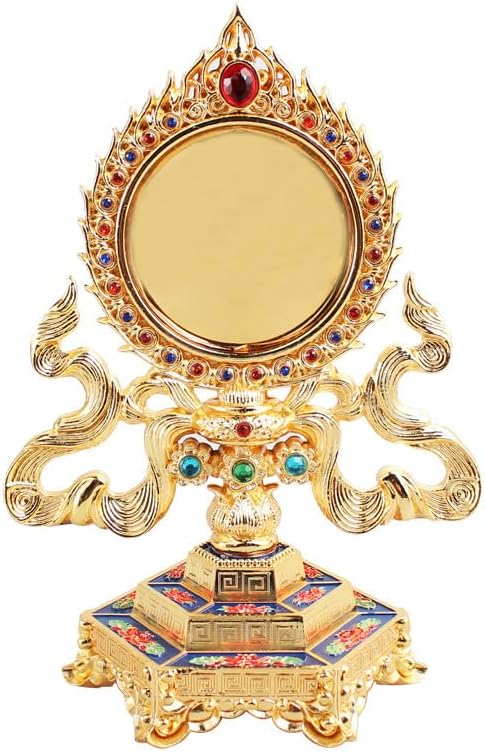 Taoist Supplies Amulet Exorcism Bringing Good Luck Mascot Decoration Pendant 结缘合金准提镜 准提佛母 准提神镜佛具 （1Pcs 高14.5cm