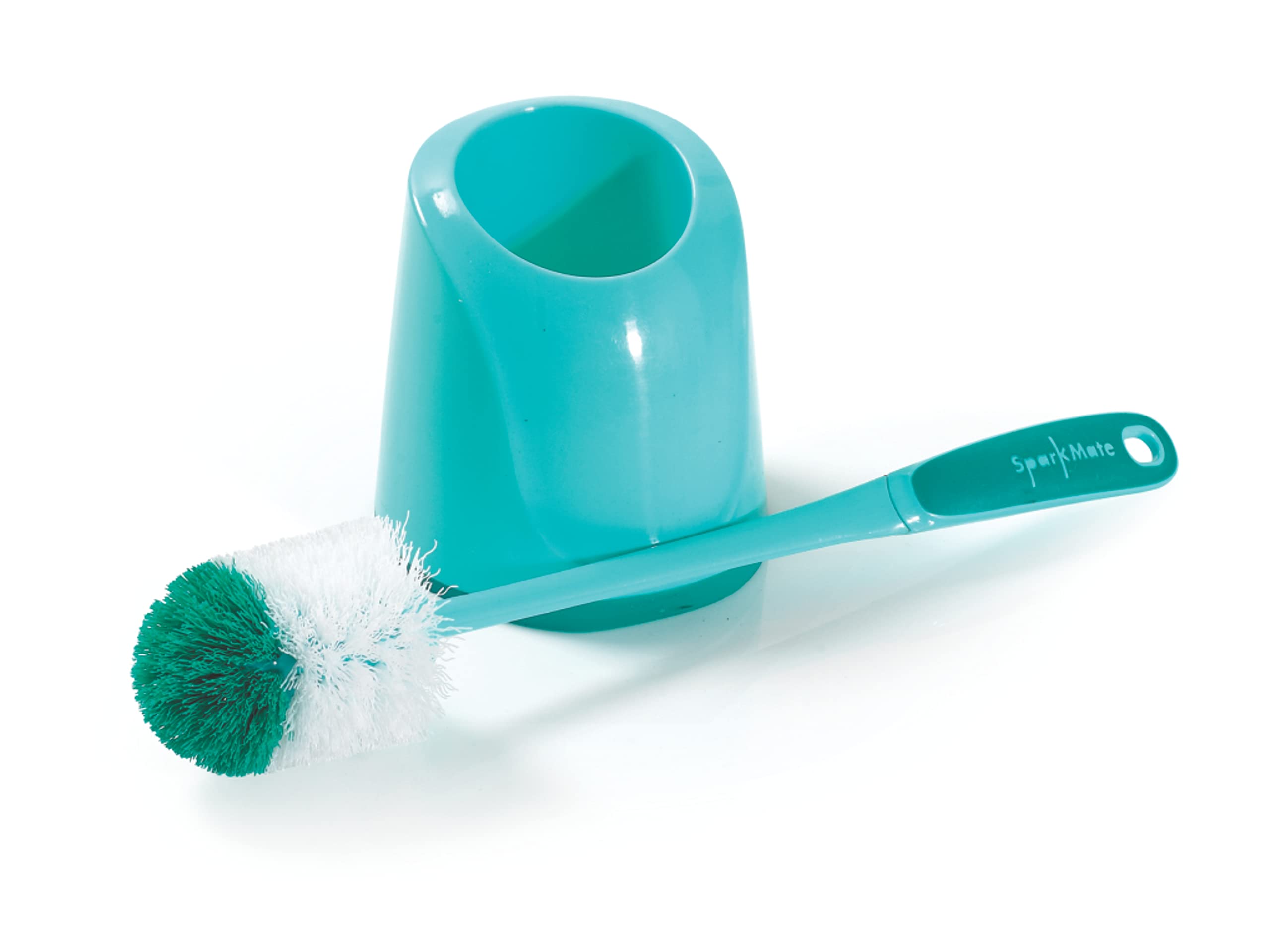 Sparkmate by Crystal Plastic Premium Antibacterial Toilet Brush with Holder, Aqua Green, Medium (Psmb-004)-image-11