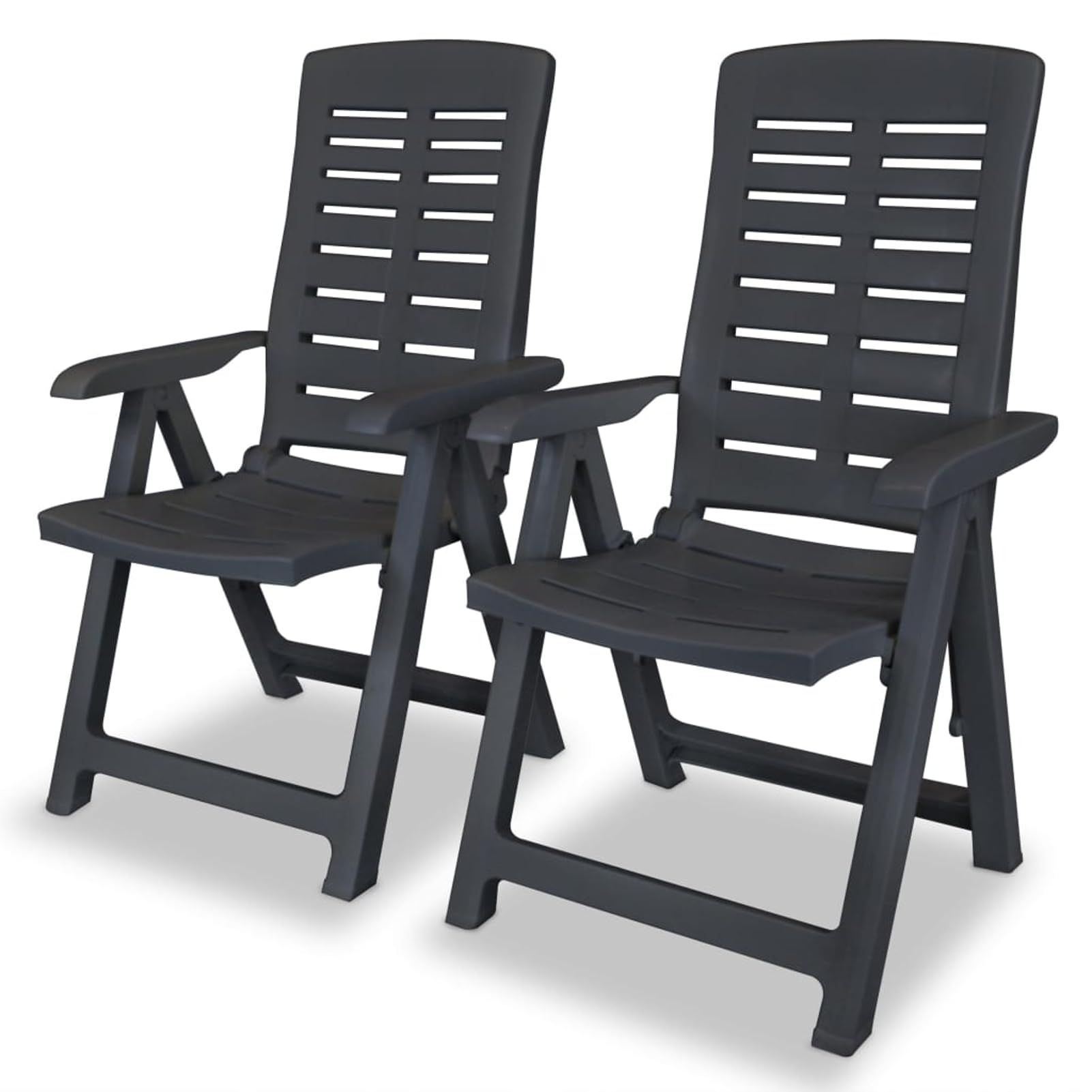 Adjustable garden chairs 2 pcs. Plastic anthracite