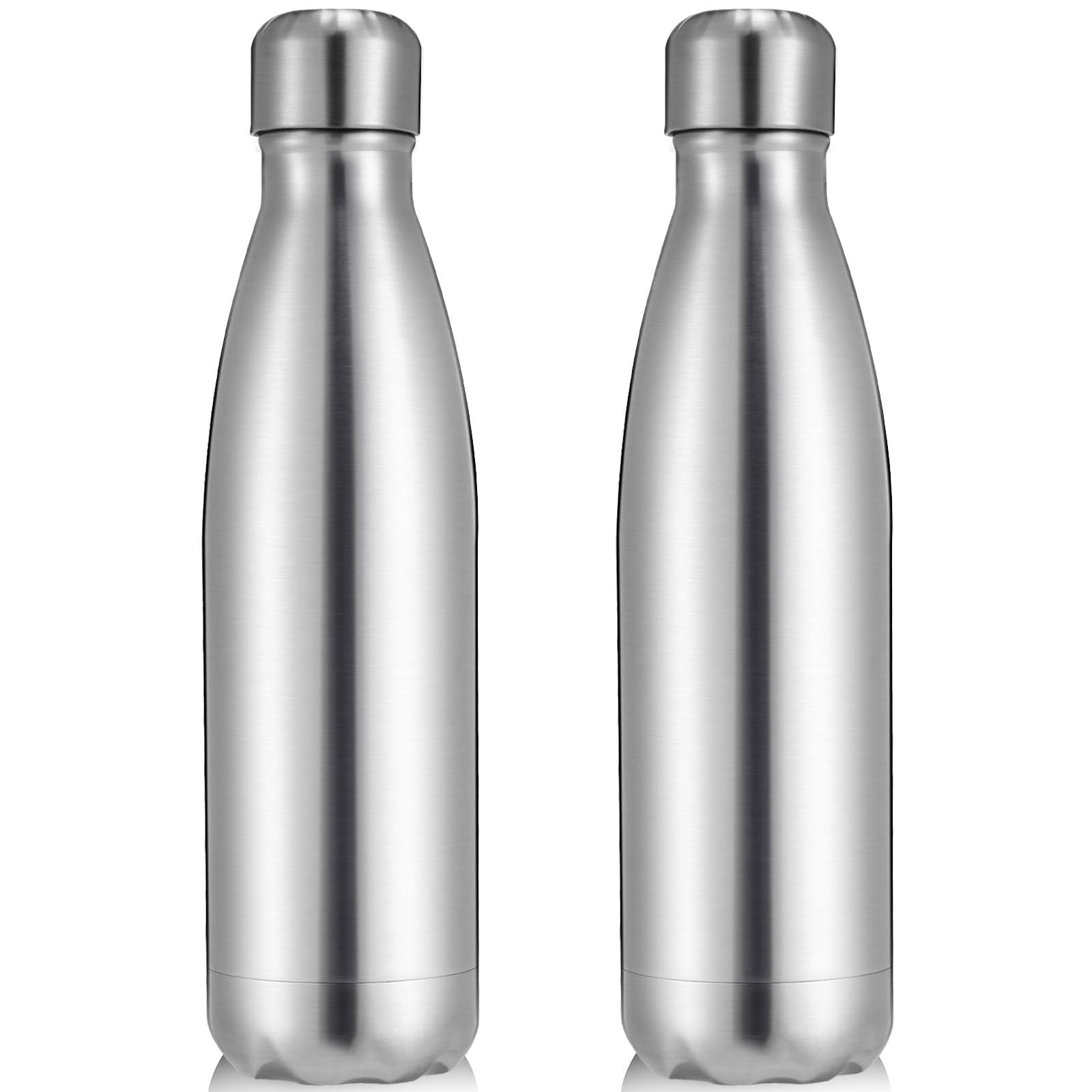 Volhoply 750ml Insulated Water Bottles, Double Wall Stainless Steel Vacuum Flask Keeps Cold 24H & Hot 12H, BPA Free Leakproof Bottle (Silver,2 Pack) — image 1