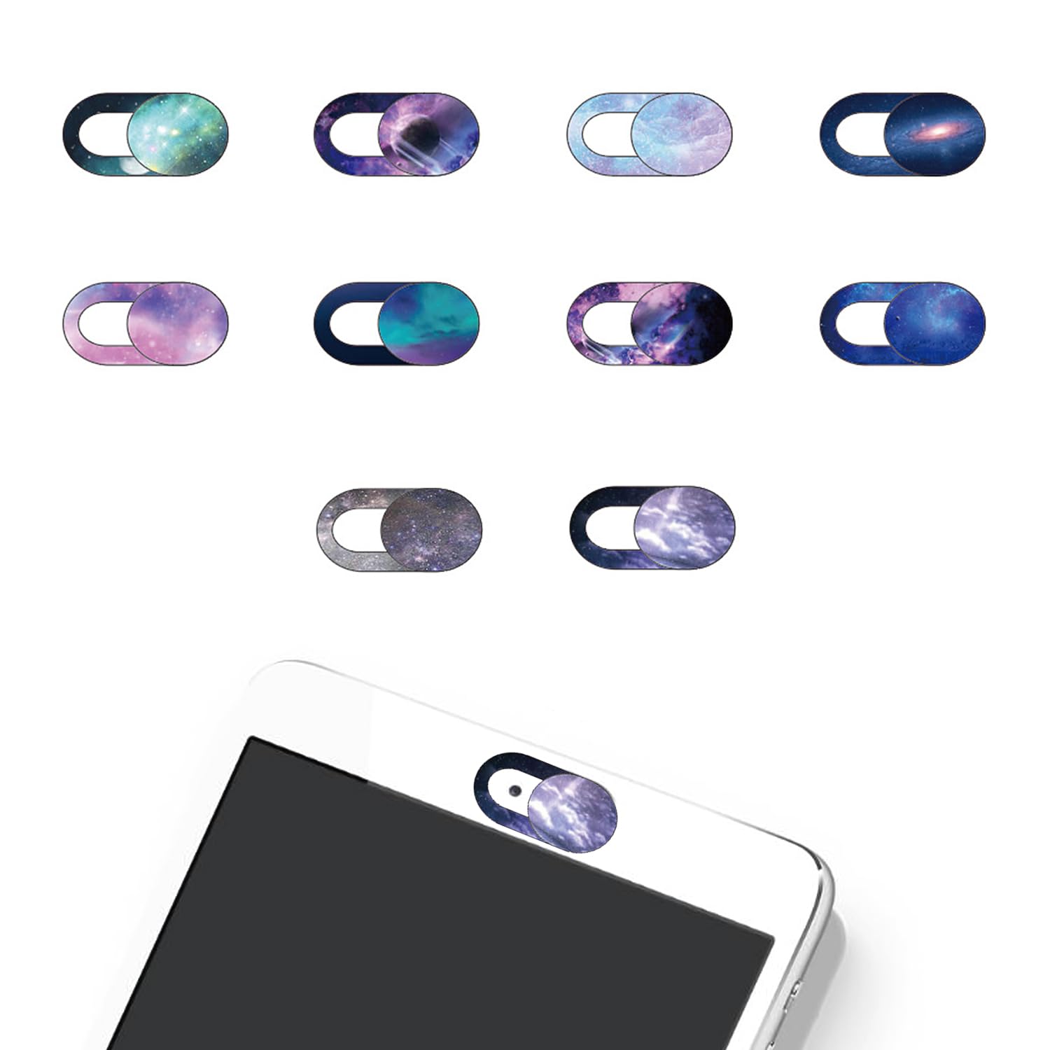 10 Pezzi di Protezione per Obiettivo, Cielo Stellato, Custodia per Privacy, Copertura per Fotocamera per Laptop, Cursore, Copertura per Fotocamera del Telefono