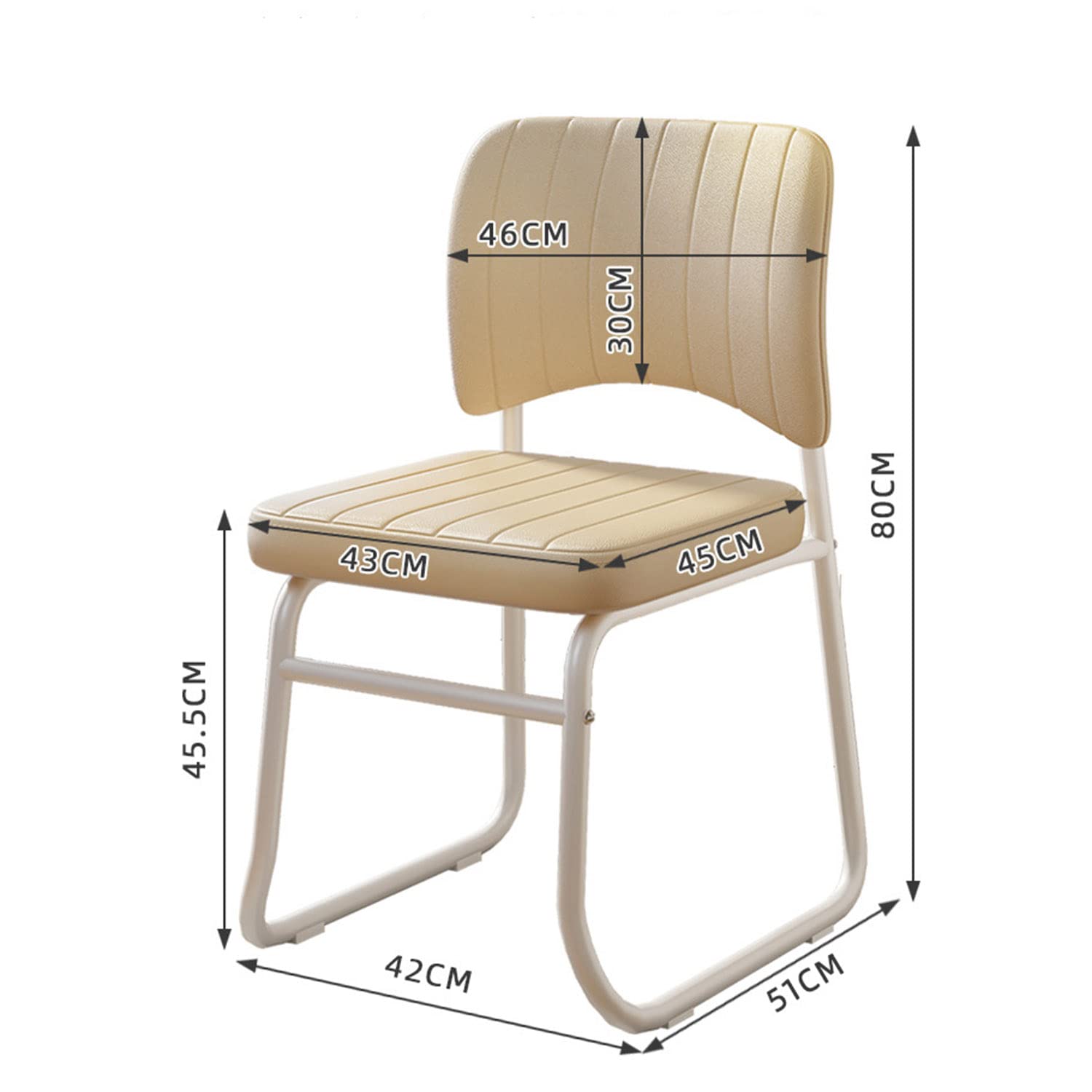 Sedia Da Ufficio A Gambe Incrociate Con Ruote E Pistone A Gas - Senza Braccioli, Seduta Ampia, Beige - Per Lavoro, Meditazione E Relax - 3