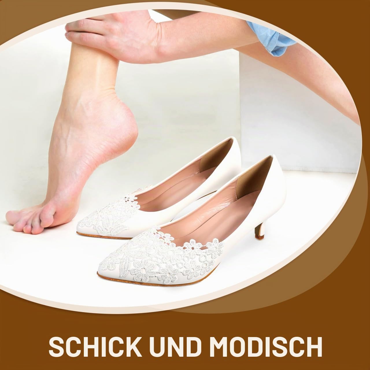 Holibanna Braut Hochzeit Abend Party Schuhe Frauen Low Heel Pumps 5Cm Kleid Elegante Schuhe