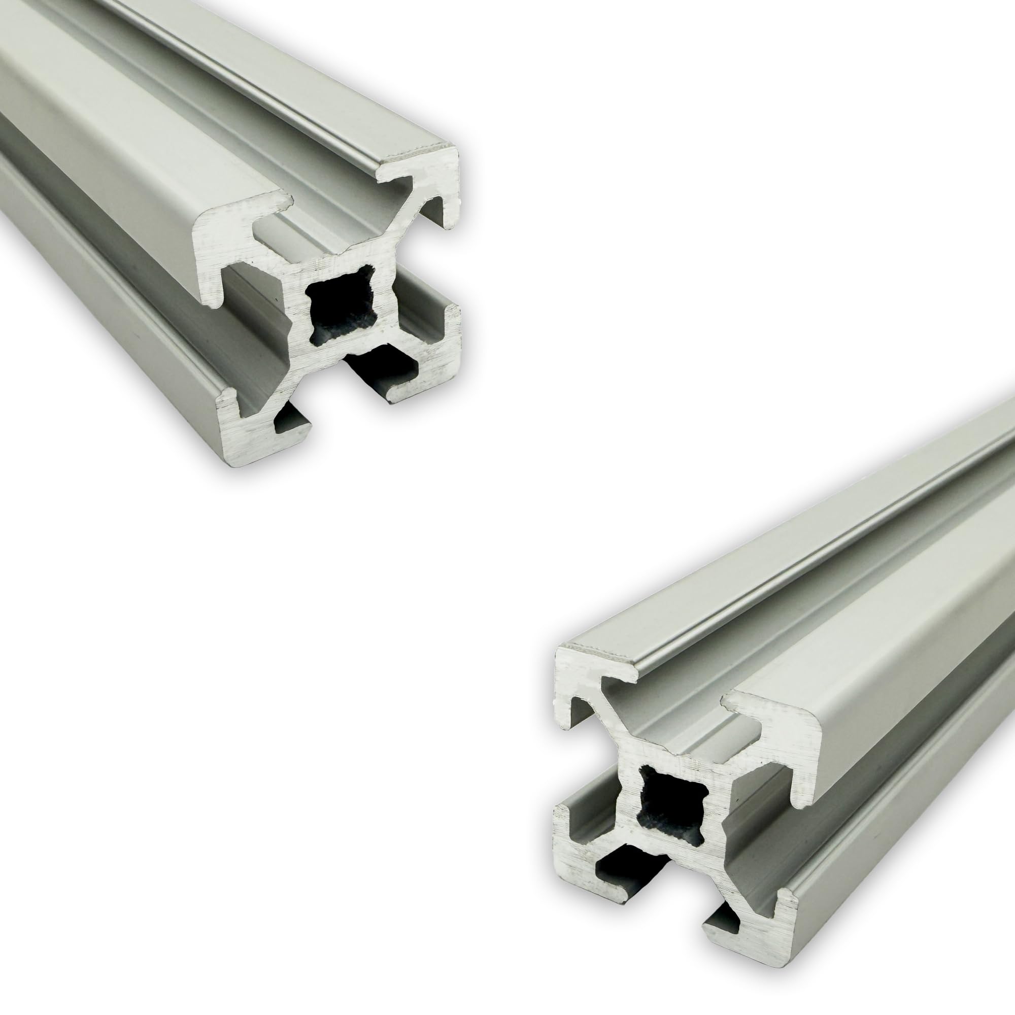 Aluprofil 20x20 mm | Nut 6 | 6 Stück mit 2 Meter = 12 Meter | silber eloxiert E6/EV1 | Aluminium Profil | Nutenprofil | Aluprofil | Alu Profil | Leicht | B-Typ | Montagesystem