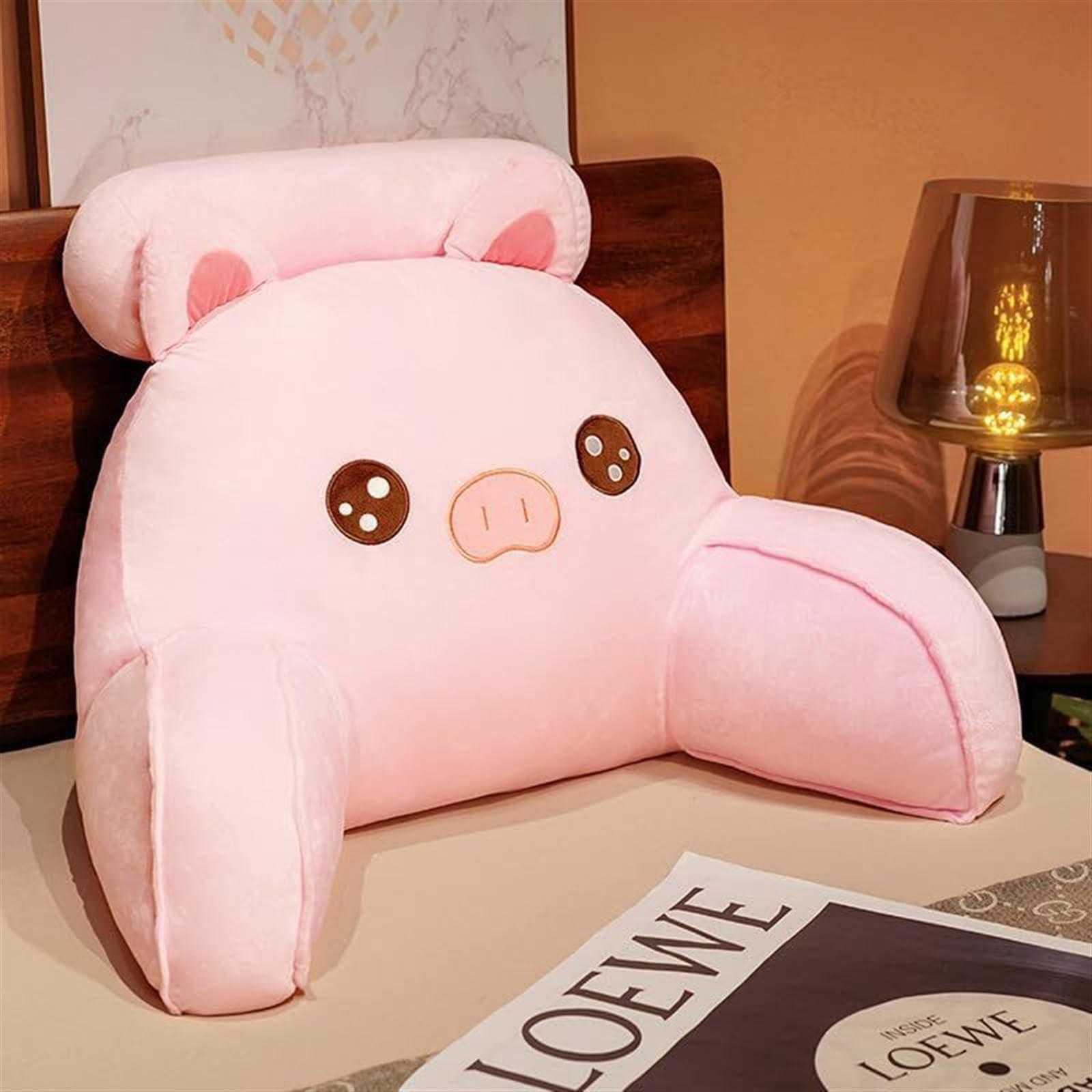 Uoxhfdh Pink Back Support Comfortable Backrest Cushion For Relax Arm And Lumbar Fluffy Bedrest(,70 * 50Cm)