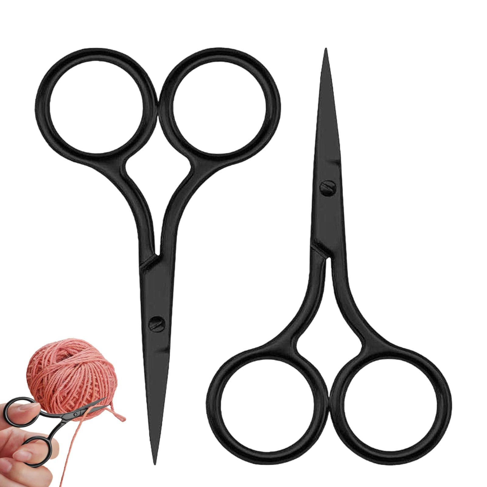 2 Pcs Mini Scissors, Small Scissors Stainless Steel Electrophoresis Blades, Sharp and Corrosion Resistant, Comfortable Handle, Suitable for Home, Sewing, School, Office, Especially for Fine Work