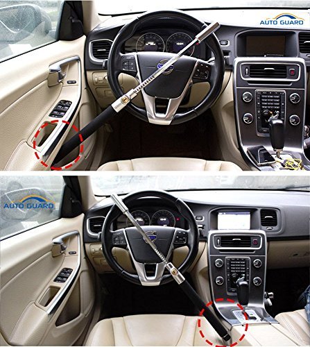 Steering Wheel Locks,car Steering Lock,Heavy Duty Security Anti Theft car Accessories, [ Retractable Hook Structure ] fit with Universal Cars Vans caravans motorhomes,Crook Lock,Steering Wheel Lock - Thumbnail 4