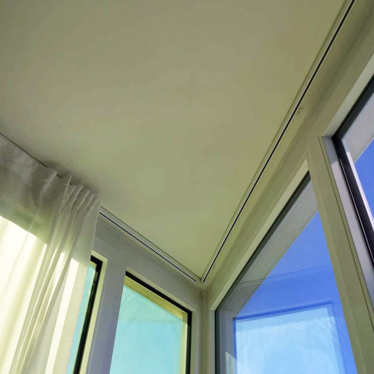 Binario per Tende Arricciate - Installazione a Soffitto - Movimento tenda manuale (NO corda) - in Alluminio, Completo per l’installazione (260 CM)