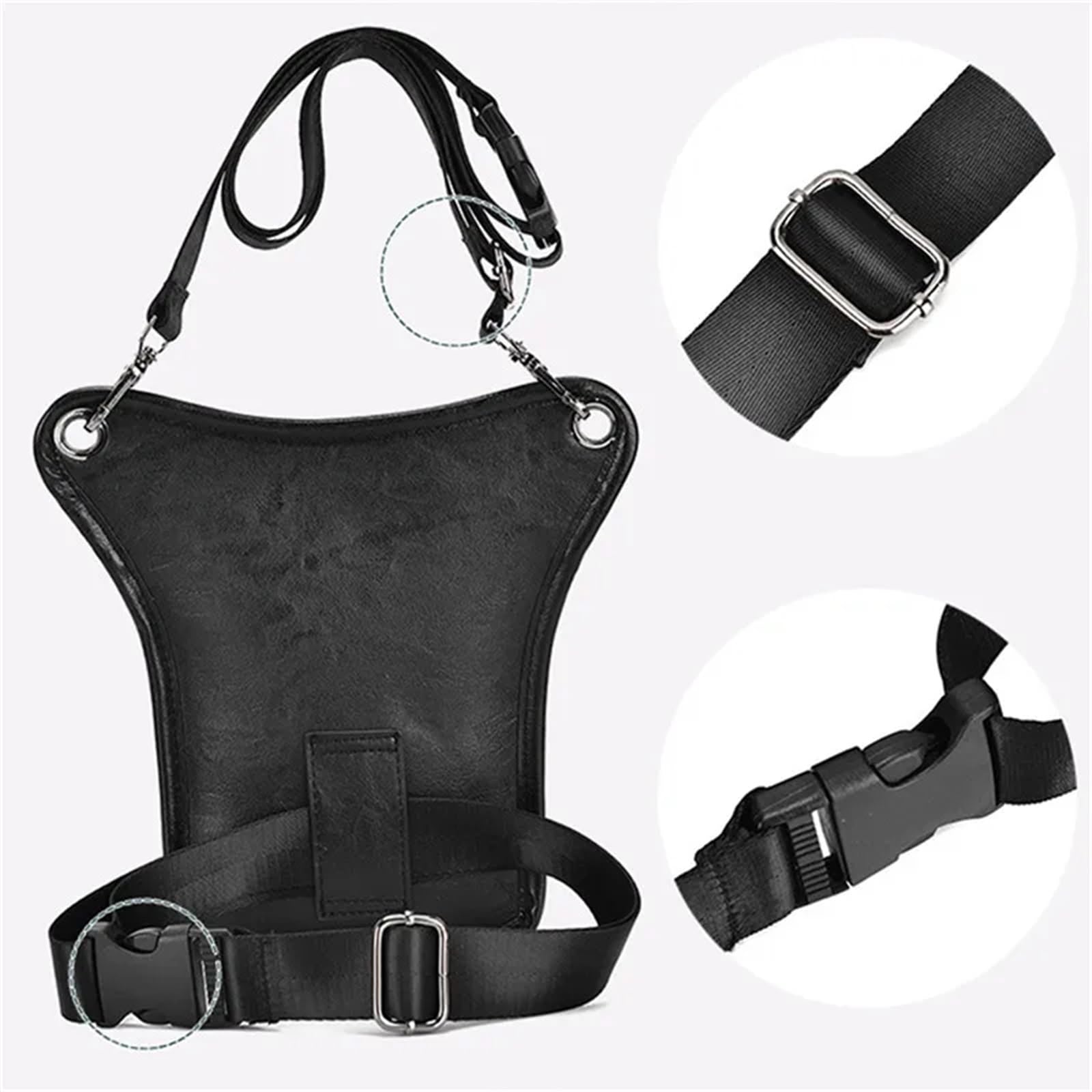 Sacoche de Jambe Moto Imperméable Sac Banane Vintage en Cuir PU for Homme et Femme, Sacoche Multifonction for Moto, vélo, randonnée, Camping