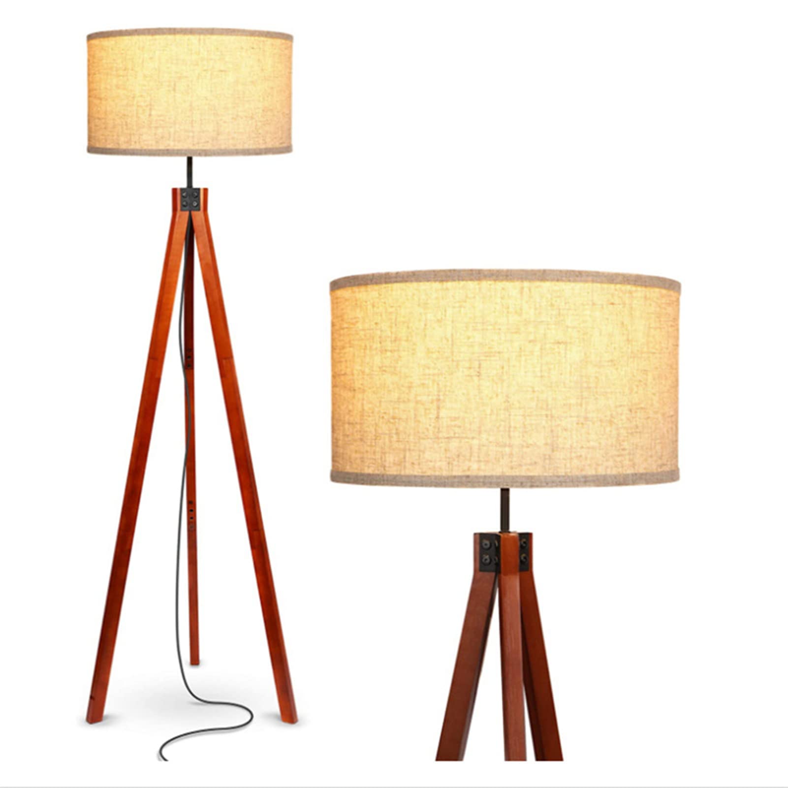 Buy Wood Tripod Floor Lamp, Standing Lamp, Modern Design Studying Light for Living Room, Bedroom