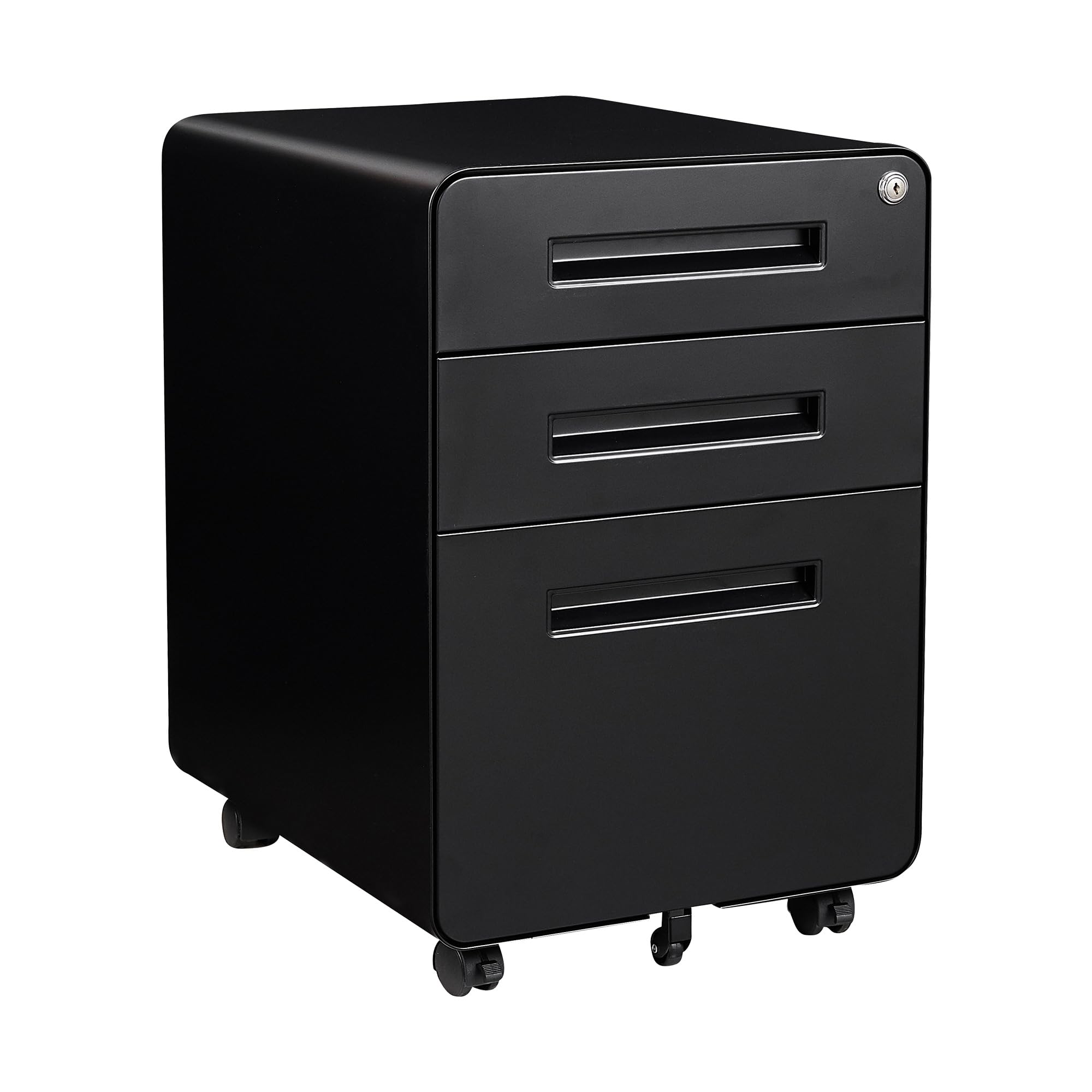 STANI 3 Drawer Filing Cabinet, Metal Filing Cabinet Legal/Letter Size with Lock, Mobile Storage Cabinet for Home and Office, Fully Assembled Except