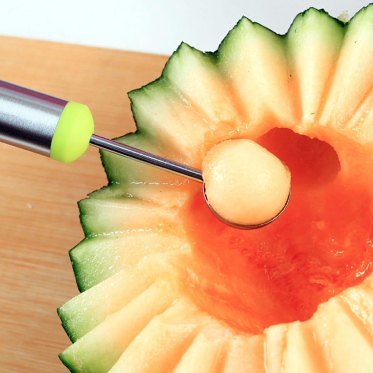 Melon Baller Scoop 4pc Stainless Steel Fruit Carving Kit Xmas
