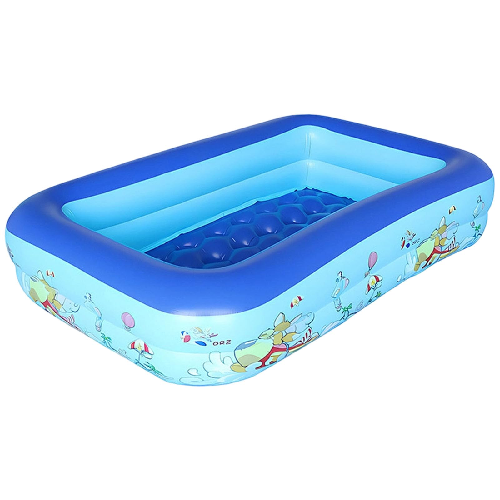 Inflatable Paddling Pool, 150x105x35cm Portable Large Rectangle Paddling Pool, Safe Landing Garden Toy Pools With Leakproof Design, PVC Family Garden Pools For Kids Adults Summer Outdoor — image 1