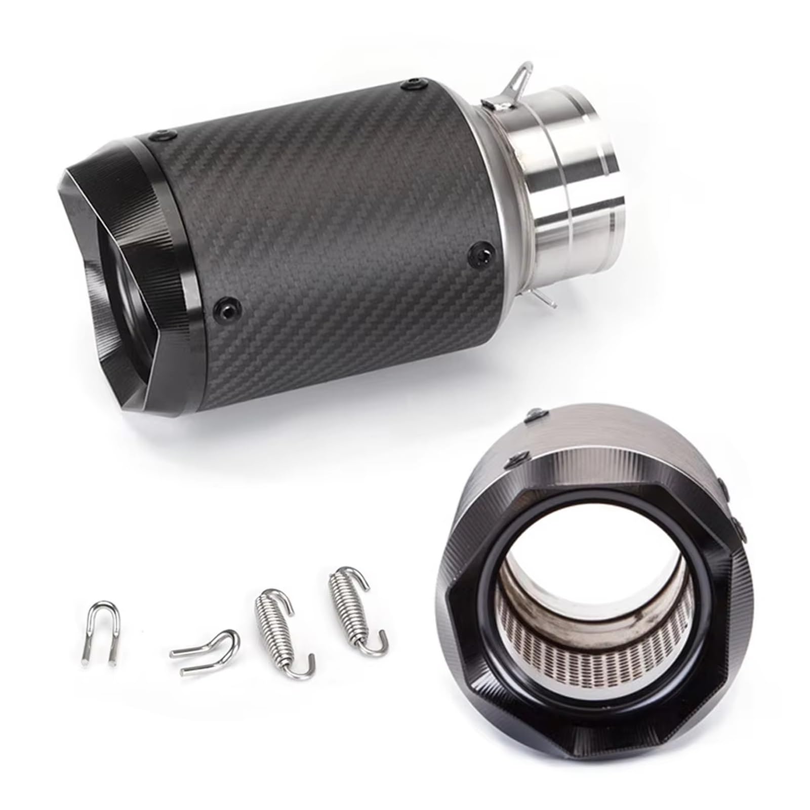 silencioso escape moto Para Kawasaki 300 400 800 Para CB300R Para R3 | Para MT07 para MT09 para DUKE390 para ZX6R Escape Moto tubo de Escape 60mm silenciador para motocicleta adecuado(A3)