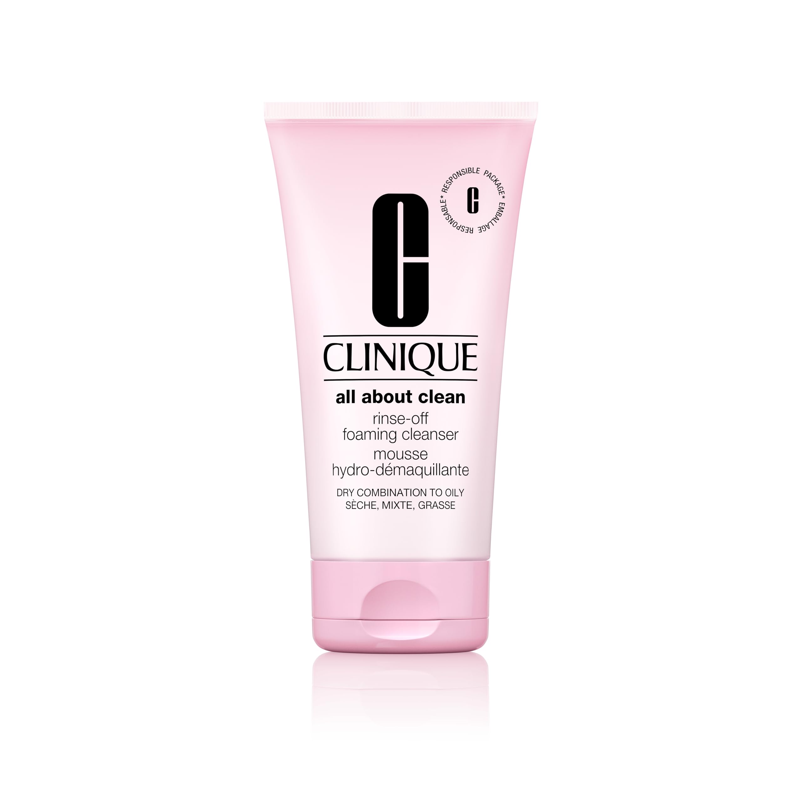 Clinique All About Clean Rinse-Off Foaming Face Wash With Hyaluronic Acid + Glycerin For Oily Skin Types | Dissolves Makeup + Sunscreen
