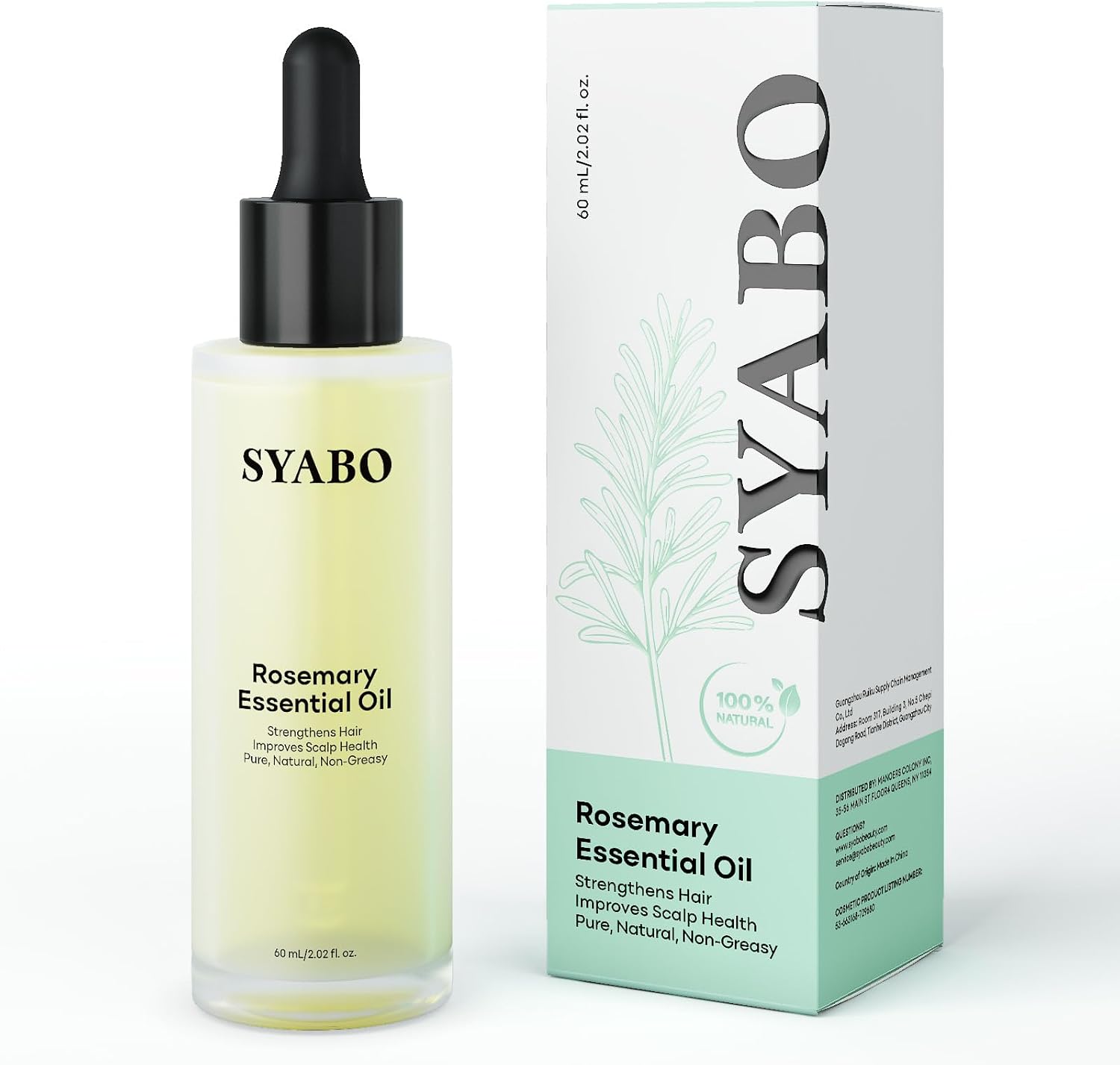 Rosemary Essential Oil, 100% Pure and Natural Premium Glass Dropper Hair Oil, Rosemary Essential Hair Oils for Hair Care, Hair Oiling, Strengthen Hair Follicles, Nourish Dry Scalp 2.02 FL OZ