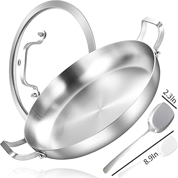 Heritage Steel 13.5" Paella Pan With Lid