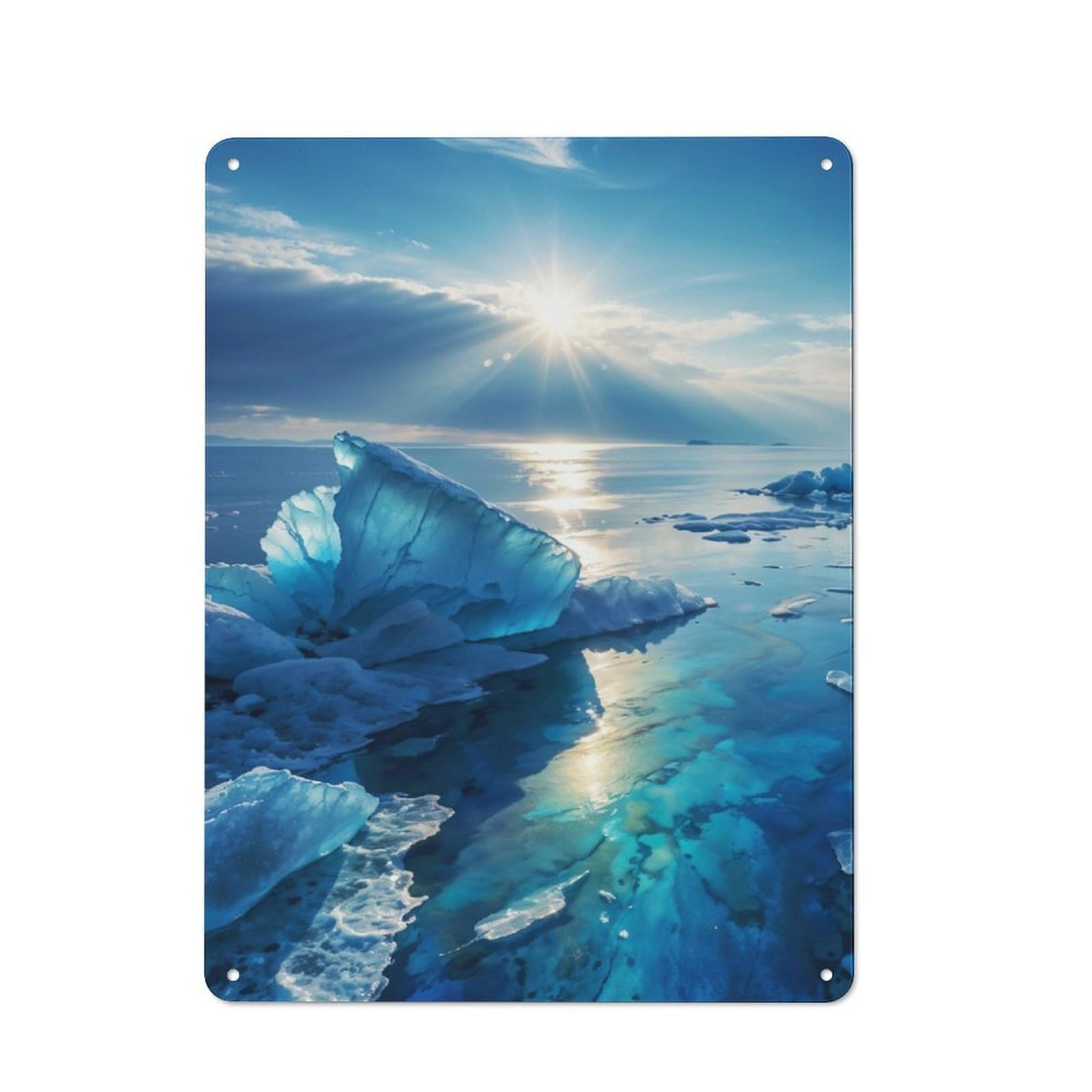 Nostalgic Sunlit on Lake Baikal P1 Decorative Tin Sign 40x30cm, Vintage Wall Decor for Lounge, Study, Pub Or Wall Gallery