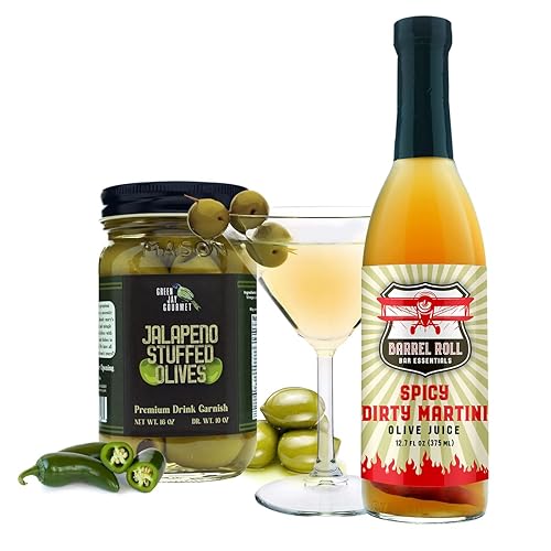 Miniatura 6 de Green Jay Gourmet Aceitunas rellenas de jalapeño - Aceitunas verdes rellenas para recetas de guarnición de cóctel y tabla de queso - Aceitunas de