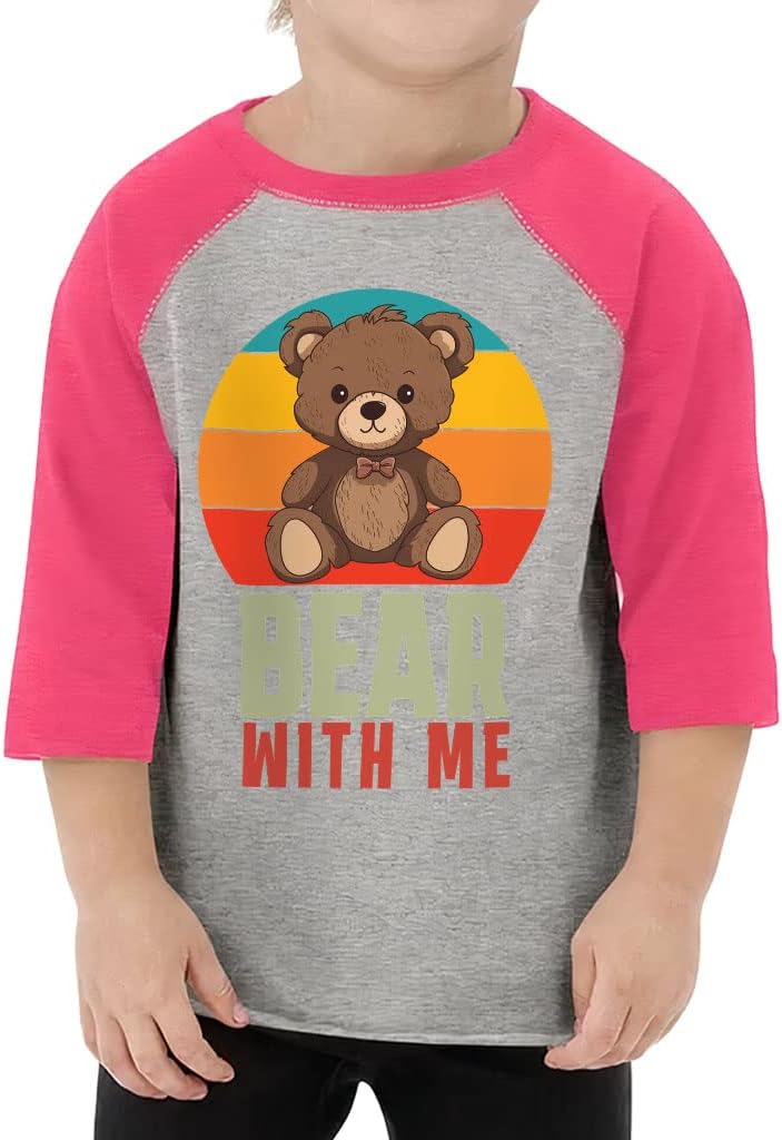 Bear Squad Toddler Baseball T-Shirt - Quote 3/4 Sleeve T-Shirt - Illustration Kids' Baseball Tee