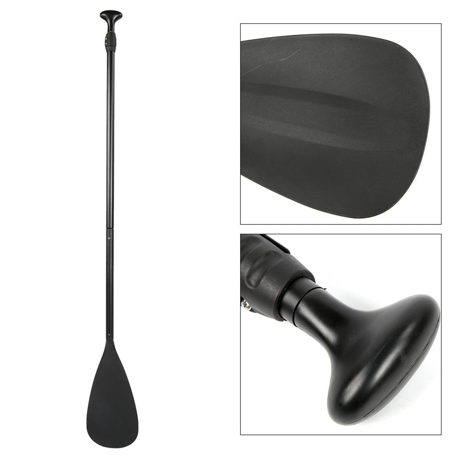 KUIDAMOS Tabla de Remo Portátil Desmontable, Color Negro, Extensible, para Remo, para Navegación, Surf, Hoja Gruesa y Tubo de Aluminio, para Todas Las Personas
