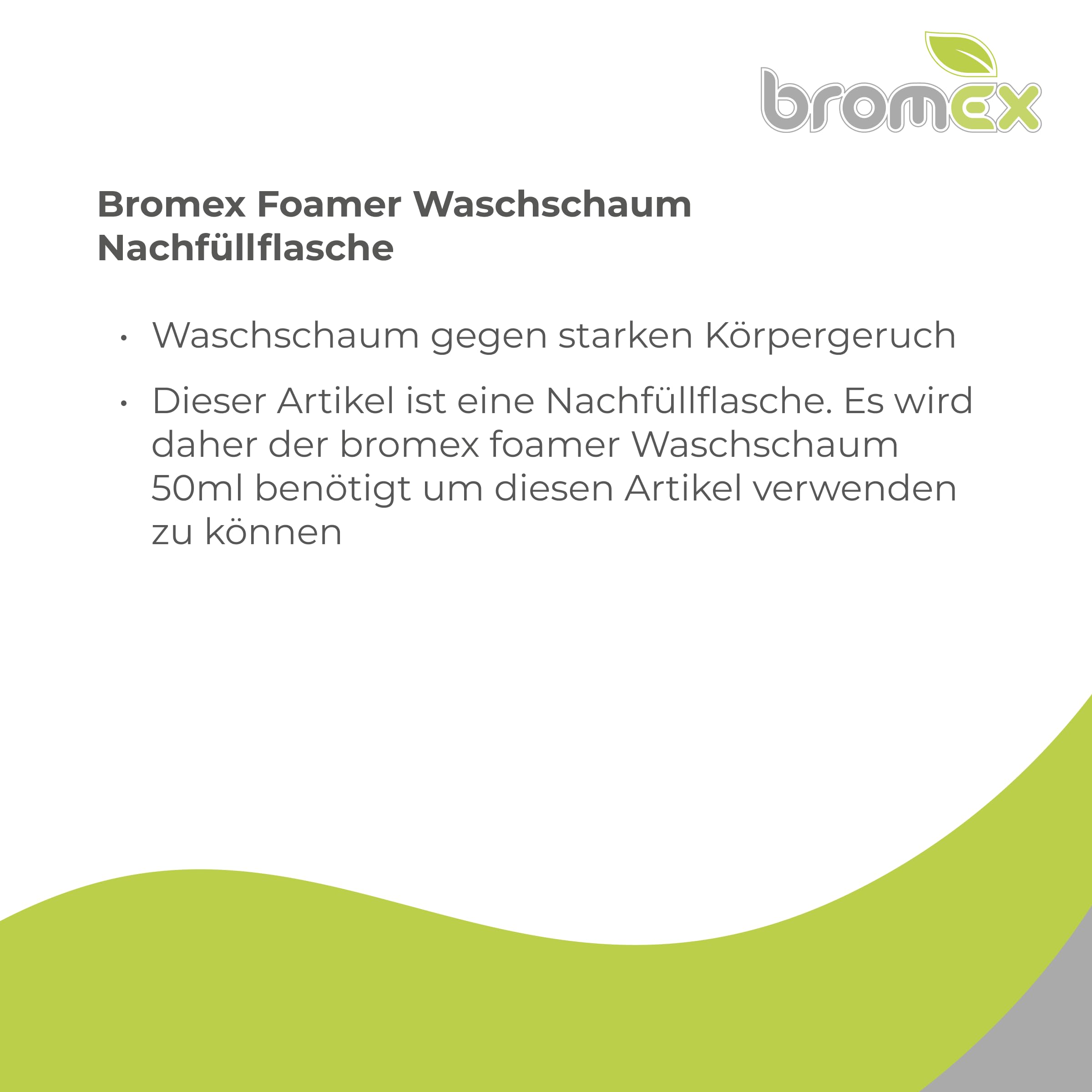 BromEX botella de repuesto de espuma 150 ml contra el olor corporal