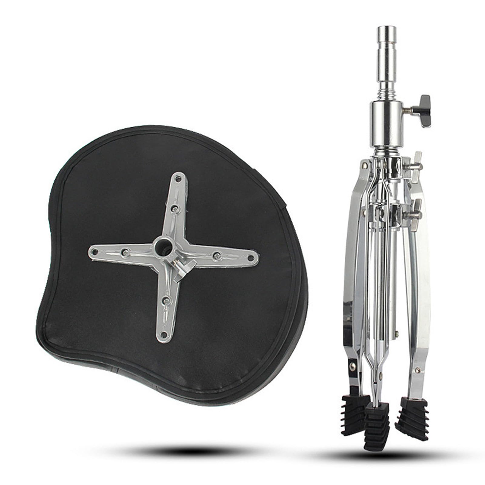 Wisecoco Tabouret De Tambour, Trône De Tambour De Support Universel en Alliage D'Aluminium Rembourré en Éponge à Hauteur Réglable pour Batteur(Noir)