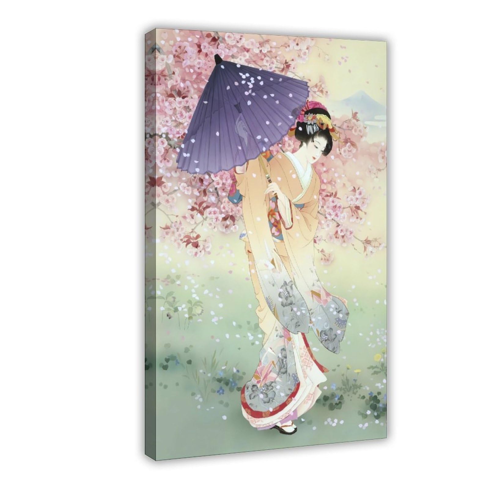 QNVJQKDSI Japanese Geisha Art (28) Canvas Poster Wall Art Decor Print Picture Paintings for Living Room Bedroom Decoration 16" L X 24" W
