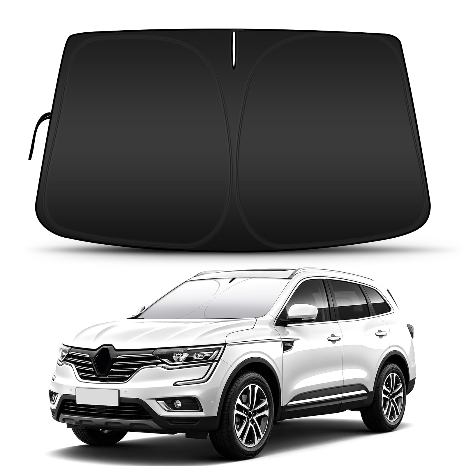 D-Lumina Pare-Brise Pare-Soleil pour Renault Koleos 2016–2019 Accessoires, Protecteur de Protection de Pare Soleil Voiture Contre Les Rayons UV, Pliable et Portable