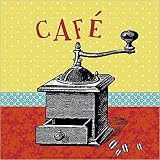1art1 Kochkunst Poster Café, Kaffeemühle, Hélène Druvert Kunstdruck Bild 30x30 cm