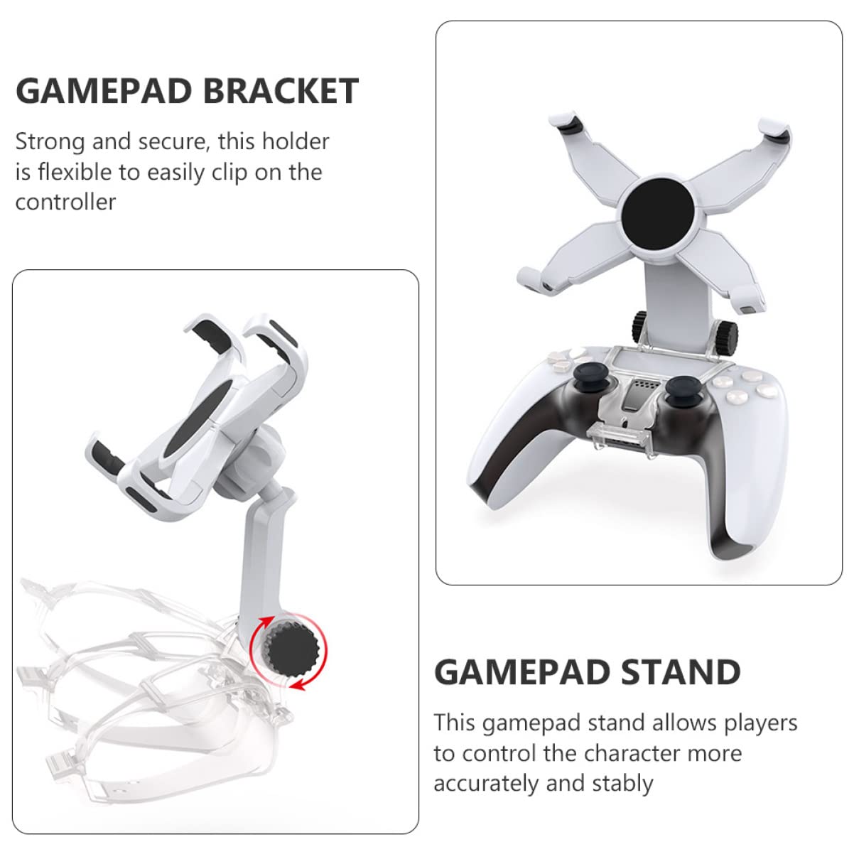 DOITOOL 3 Pz staffa maniglia supporto joystick Supporto per joystick impugnature per cellulari per telefono gamepad per gamepad stand per regolabile clip AbS