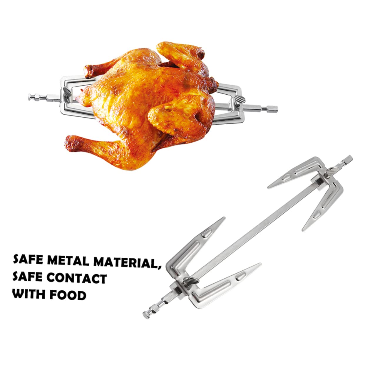 HANABASS 3pezzi Forchetta per Barbecue in Acciaio Inossidabile Forchetta per Friggitrice ad Aria Utensili per Barbecue Resistenti Comodi da Usare per Grigliare Cibo