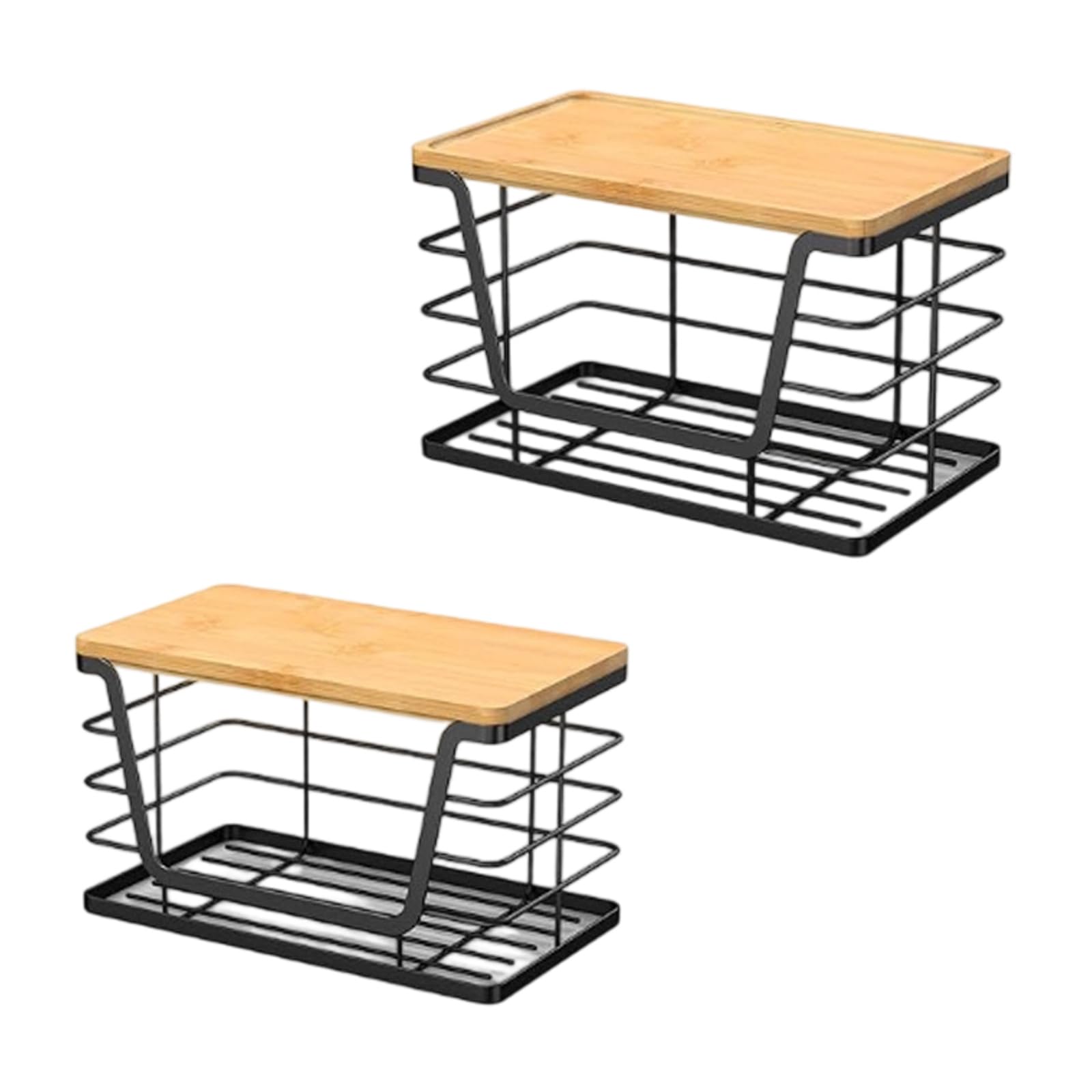 Support de sac poubelle en bois empilable lot de 2 pour placard et cuisine