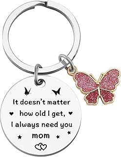 Mom Birthday Gifts - Mothers Day Keychain from Daughter Son, Kids Baby Toddler - Christmas Valentines Day Gifts