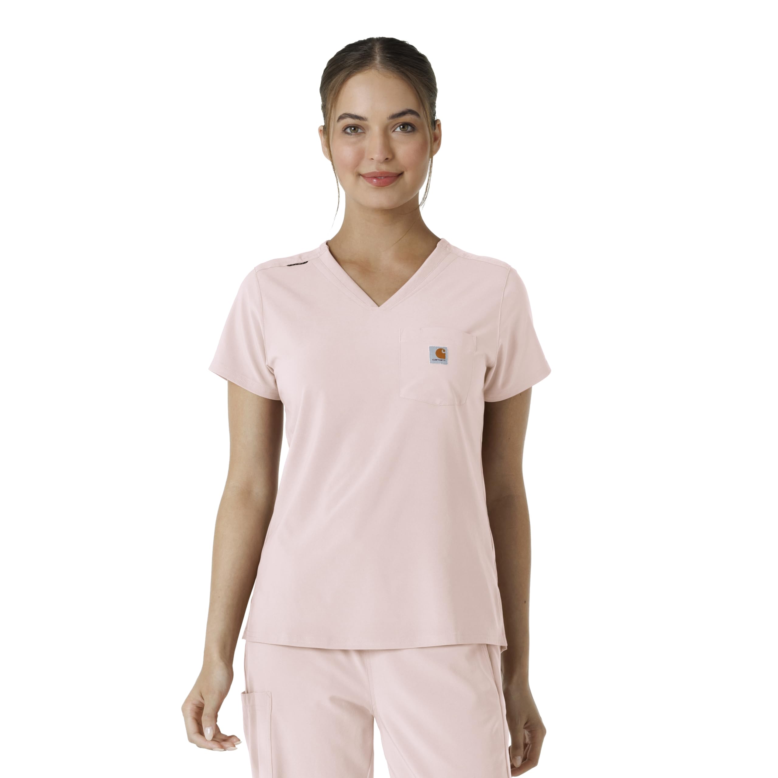 Carhartt Women's Tuck-in Scrub Top - Soft Rose, 2X