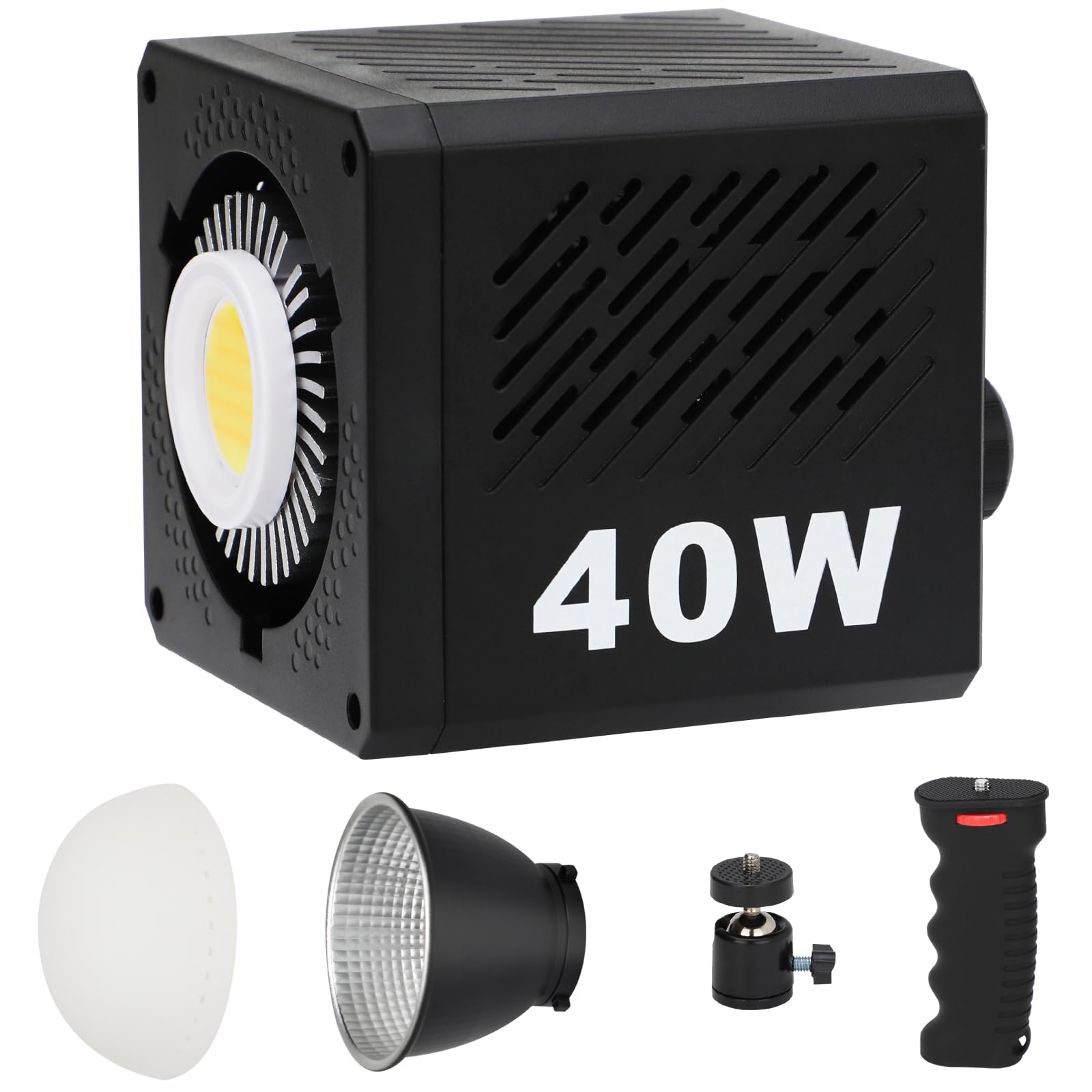 NULBOFU 40W LED Video Light,Portable Continuous Output Lighting,COB Bi-Color 2500K~6500K,CRI?95,9 FX Special Effects Modes,3400mAh Battery for Studio Shooting,YouTube,TikTok,Vlog,Live Stream