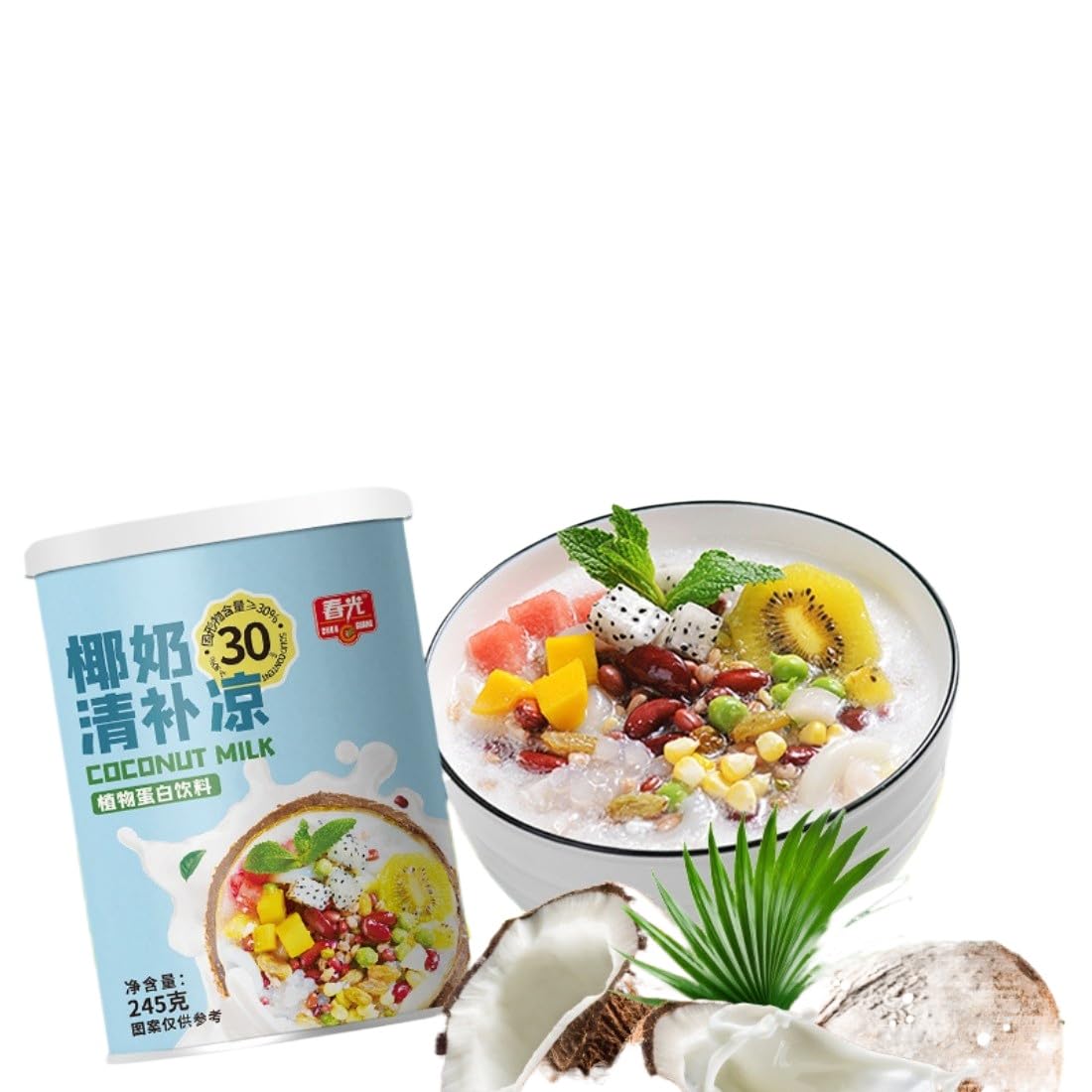 Chunguang Hainan Specialty Coconut Milk Refreshing 245G * 6 Canned Plant Protein Drink Coconut Squeezed Coconut Milk 0 Sugar Coconut