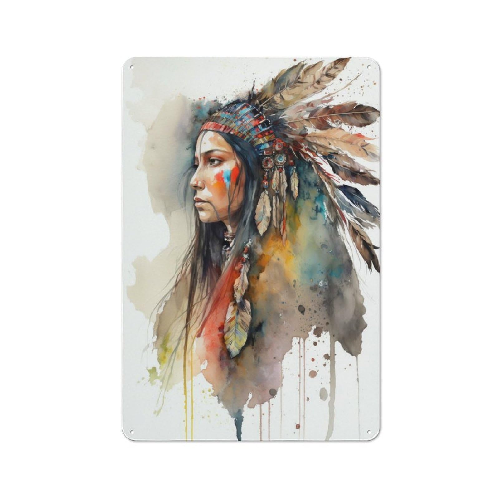For Hobby Room Or Studio, Oil Painting Boho Style Retro-style Tin Sign 30x20cm, for Room Styling Across Hobby Rooms And Studios