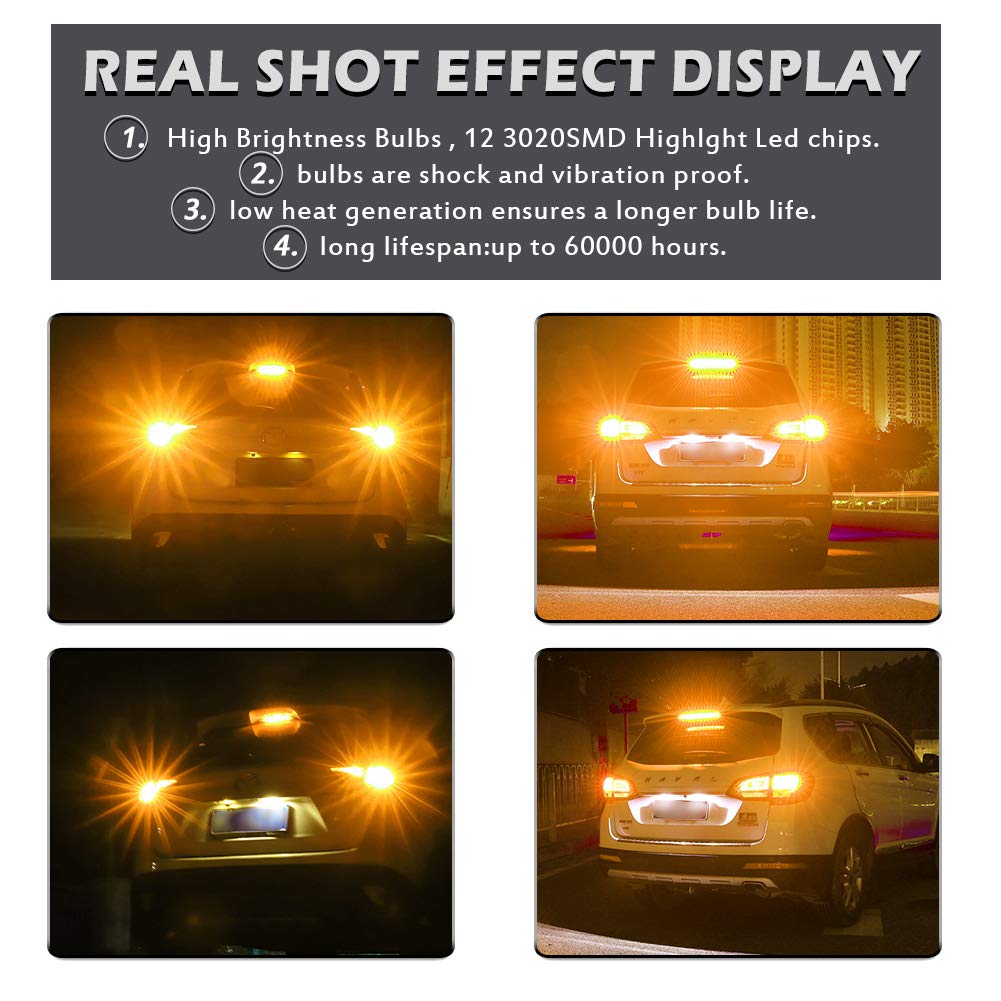 NATGIC WY21W Led Orange, éclairage 360 ° Et 300% De