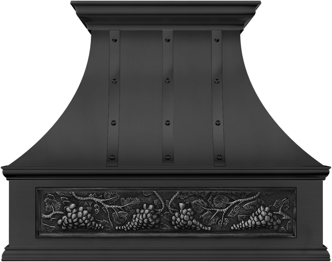 CT Copper Tailor Copper Vent Hood Island Mount,36'' W,42''H, 610 CFM Exhaust Fan,Stainless Steel Vent,LED Light,Dishwasher-Safe Baffle Filters,Smooth-Dark Patina,VH7TRA