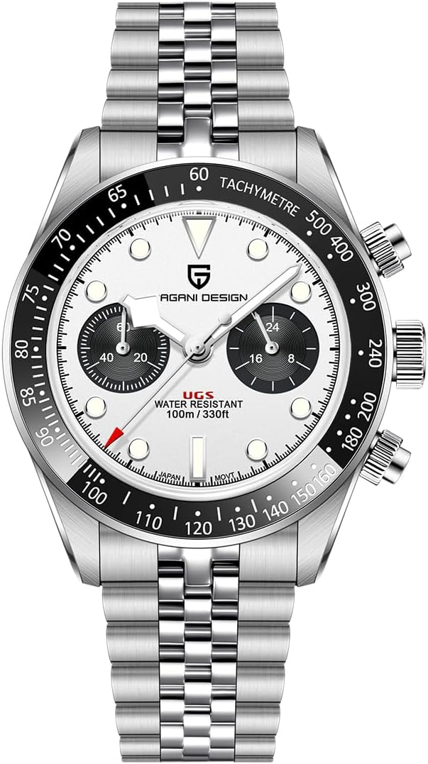 Pagani Design 1718 Panda Dial Men's Chronograph Watches Japan VK64 Movement Stianless Steel 100M Waterproof Men Fashion Casual Watch