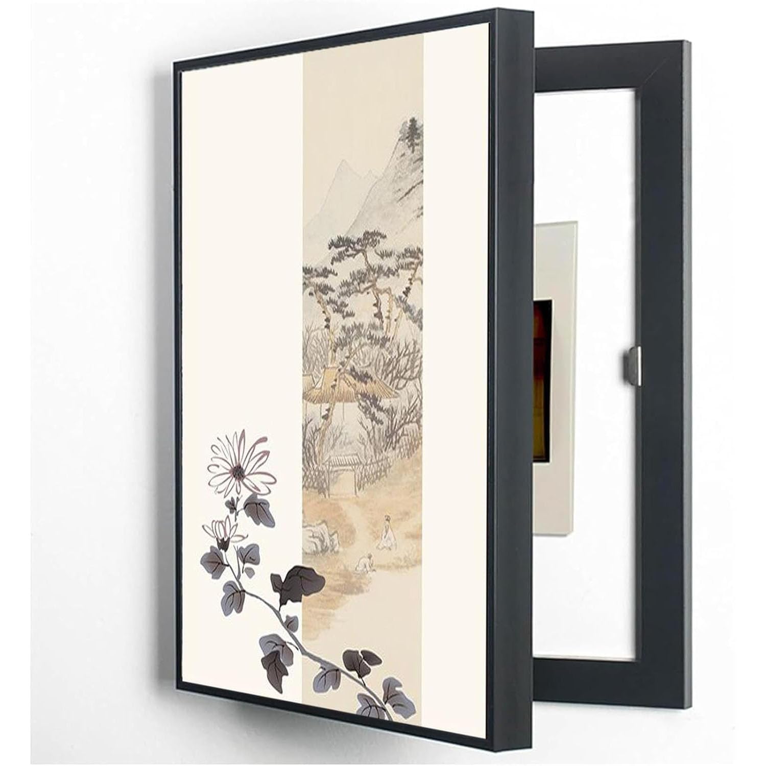 Housse tableau électrique décorative et cache panneau de disjoncteurs pour décoration murale - 7
