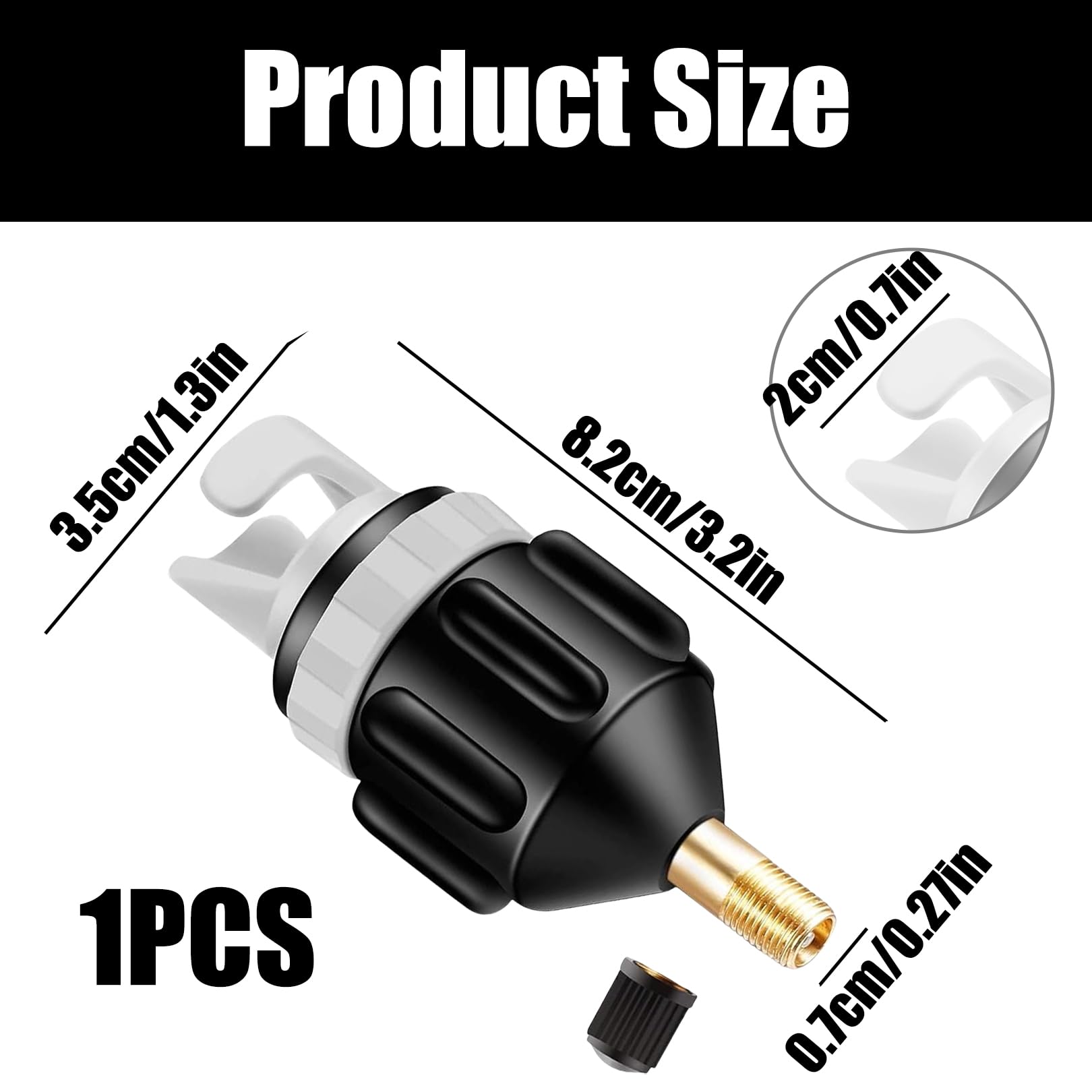 2 Adaptateurs Valve Gonfleur EIHI Pour SUP/Kayak Gonflable - Compatible Pompe