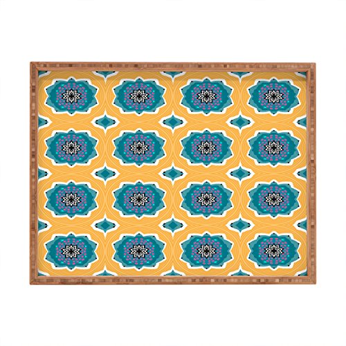 DENY Designs Negar diseños Elisabeth Fredriksson espolvorear Flores Interior/al Aire Libre Bandeja Rectangular, 14 x 18