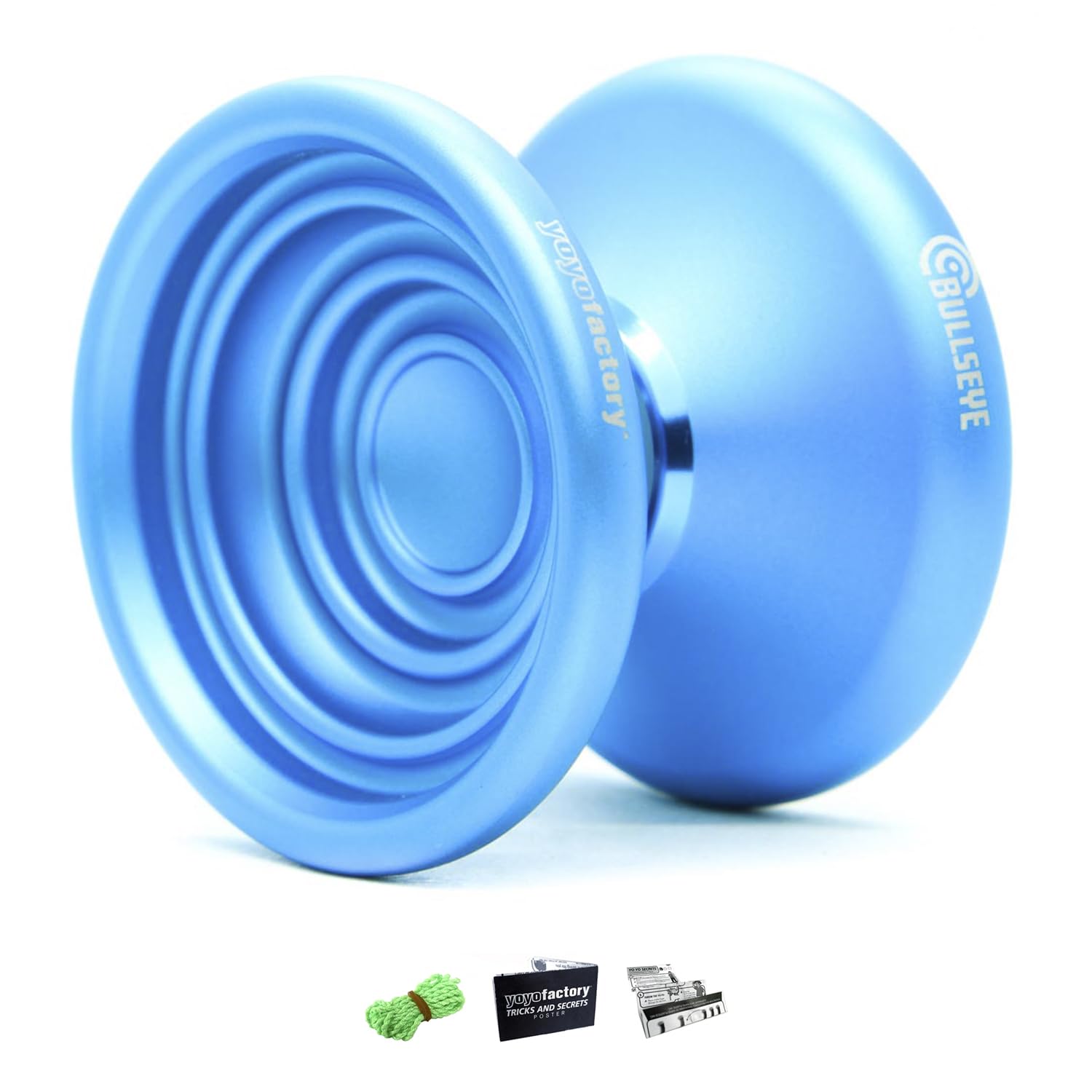 YOYO FACTORYBullseye Metal Yo Yo – Professional Unresponsive Trick YoYo | Magic YoYo Style DNA Yo-Yo for Kids, Teens & Advanced Players - Blue