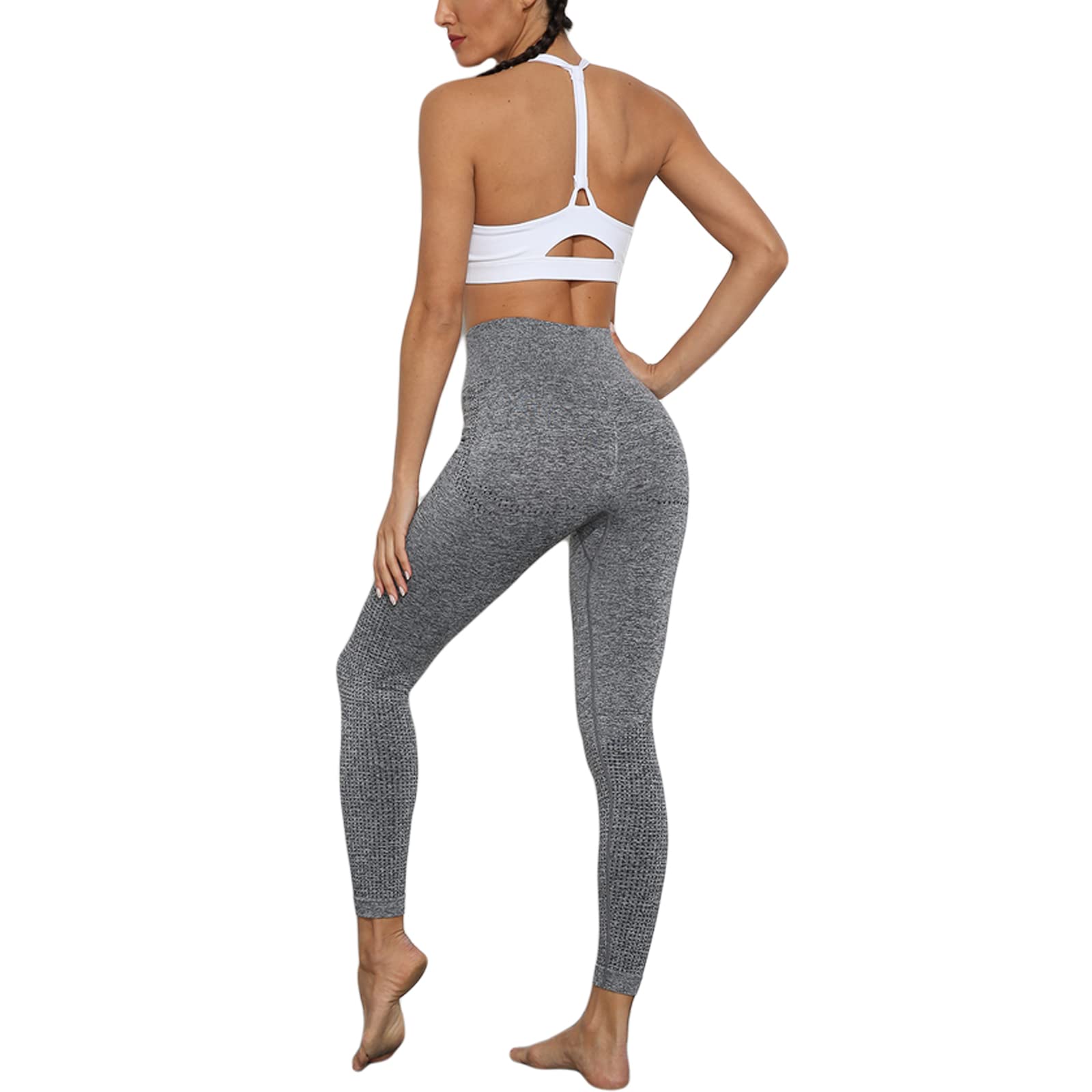 Merlvida Leggins Sportivi Donna Vita Alta Leggings Push Up Pantaloni Palestra Controllo della Pancia Anticellulite Pantacollant Opaco Elastici Tuta Collant Abbigliamento Sportivo Donna Yoga Fitness