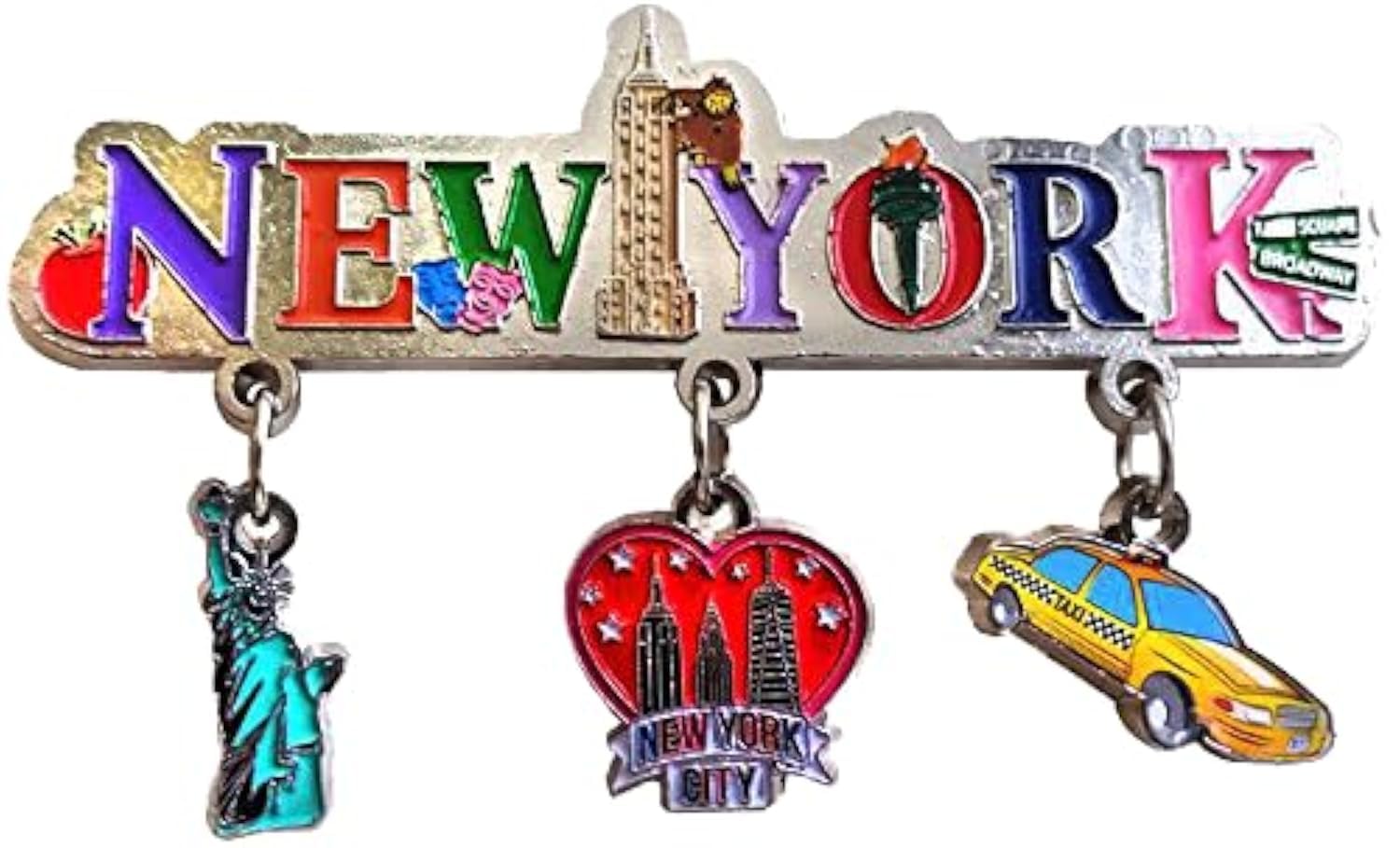 Amazon.com: New York City 3 Charm Dangle Metal Magnet- Featuring