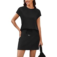 Sampeel Two Piece Skirt Sets for Women Summer Resort Wear Outfits Crew Neck Cap Sleeve Tops Tennis Skort with Pockets